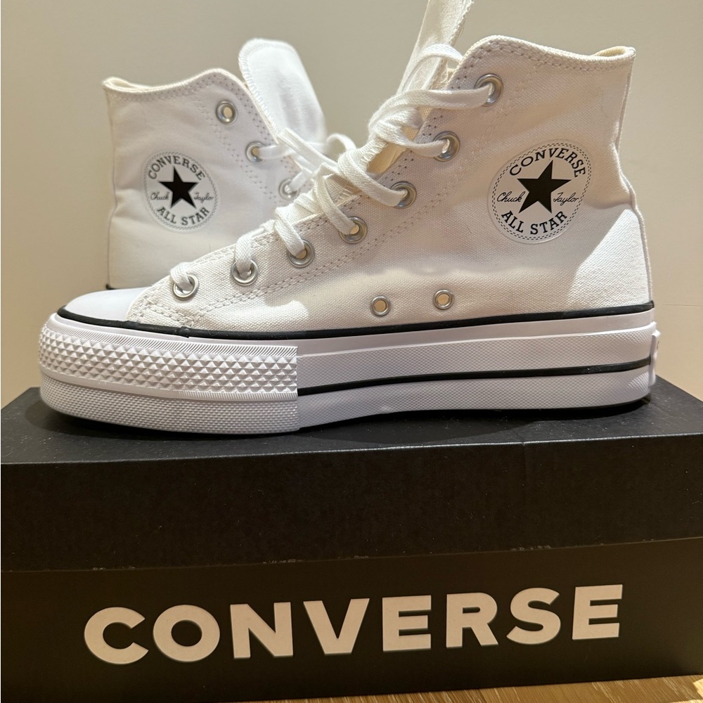 Converse White High-Top Platform Sneakers